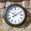 Outside In Biarritz Wall Clock Black 12" -Garden Care Gear 1006431