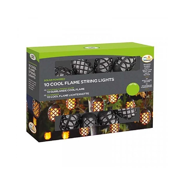 Cool Flame Solar String Lights - Set Of 10 4 Cool Flame Solar String Lights - Set Of 10 - Image 2