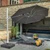 Hartman Pacific 3m Round Cantilever Parasol - Dark Grey 2 Hartman Pacific 3m Round Cantilever Parasol - Dark Grey -Garden Care Gear 1207179
