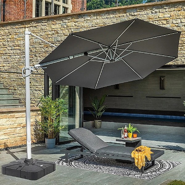 Hartman Pacific 3m Round Cantilever Parasol - Dark Grey 3 Hartman Pacific 3m Round Cantilever Parasol - Dark Grey