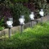 Smart Solar Crystal 365 Stake Light Carry Pack Set Of 4 - 5 Lumen -Garden Care Gear 1227429
