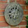 Outside In Sun & Moon Wall Thermometer & Clock -Garden Care Gear 913343