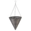 Smart Garden Slate Faux Rattan Hanging Cone - 14'' 2 Smart Garden Slate Faux Rattan Hanging Cone - 14'' -Garden Care Gear 925355