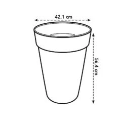 Elho Loft Urban Round High Planter 42cm Warm Grey -Garden Care Gear 933195 4