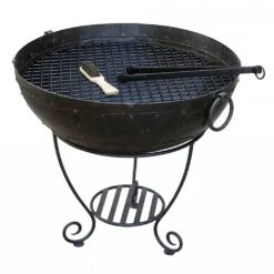Recycled Kadai Firebowl With High & Low Stand -Garden Care Gear XM062 2
