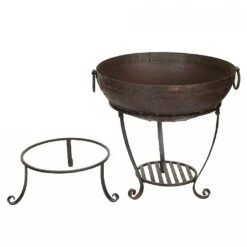 Recycled Kadai Firebowl With High & Low Stand -Garden Care Gear XM062 5